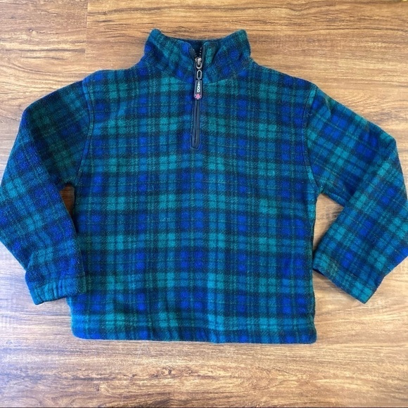 Izod plaid fleece quarter zip pullover size 5/6 - Picture 1 of 6